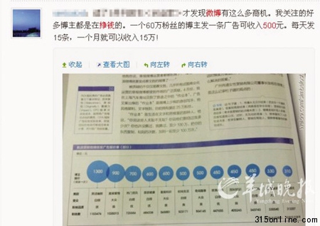 點(diǎn)圖查看下一頁(yè) 微博賺錢手段漸趨多樣“銅臭味”太濃或透支未來(lái)(2)