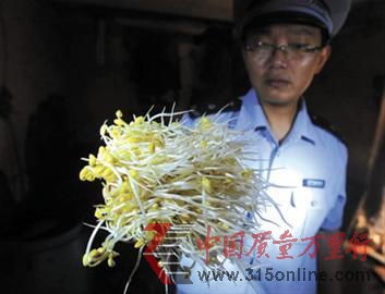 執(zhí)法人員展示“毒豆芽” 執(zhí)法人員展示“毒豆芽”